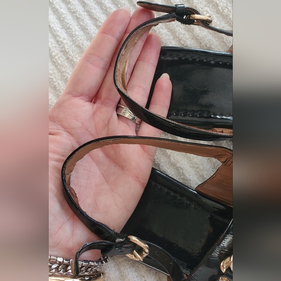 Coach Patent Leather Sandals with Gold Hardware size 8 - Picture 5 of 12